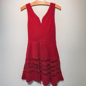Francesca's | Crochet-Detailed Skater Dress